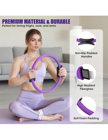 Kit de Pilates ROSAPOAR: Anillo, Pelota y Bandas de Resistencia