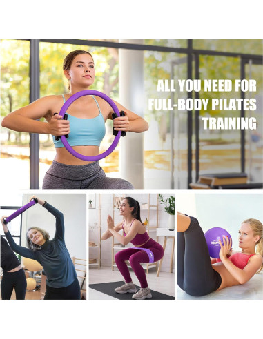 Kit de Pilates ROSAPOAR: Anillo, Pelota y Bandas de Resistencia