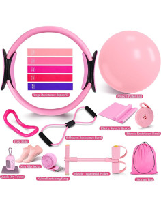 Kit de Pilates Rosa laapee 15 Piezas para Mujeres 2