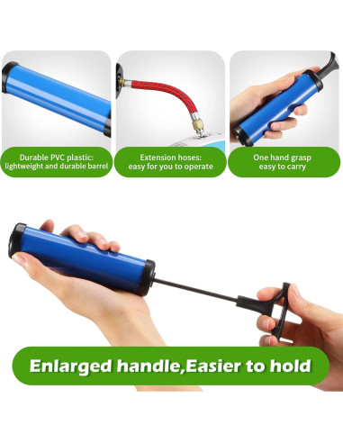 Bomba de Aire Manual Chumia 8 Juegos con Agujas y Manguera 25.4 cm