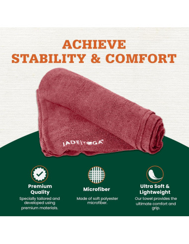 Toalla de Mano JadeYoga Antideslizante Microfibra 35x61 cm Frambuesa