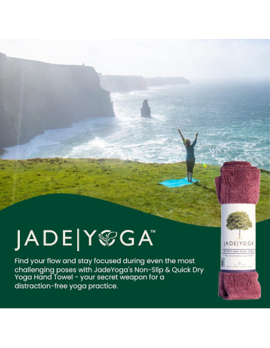 Toalla de Mano JadeYoga Antideslizante Microfibra 35x61 cm Frambuesa