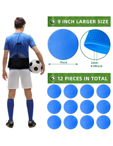 Marcadores de Agilidad PIKZH 12 Pcs 22.86 cm Antideslizantes