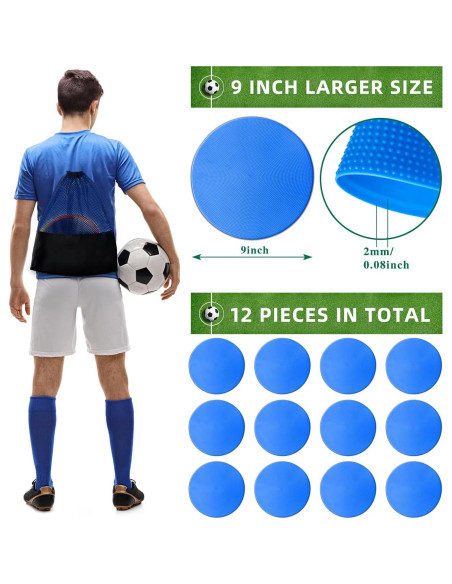 Marcadores de Agilidad PIKZH 12 Pcs 22.86 cm Antideslizantes
