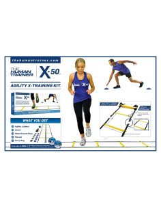 Kit de Entrenamiento de Agilidad X-50 The Human Trainer - 2 Escaleras, 10 Conos, 2 DVDs