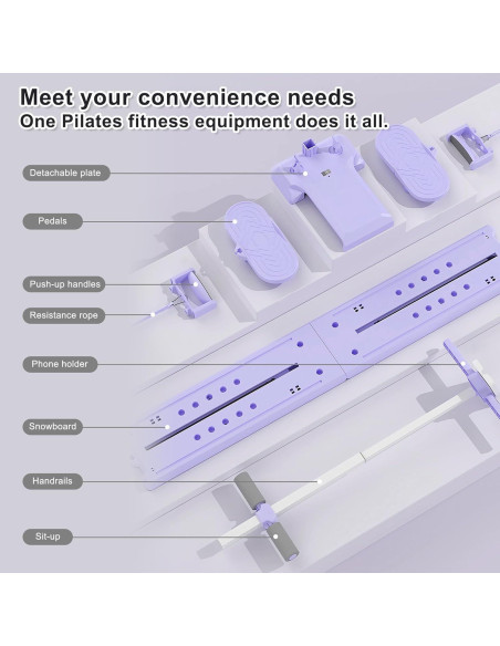 Tabla de Pilates Reformer Plegable Dulvus USpltjsq-001