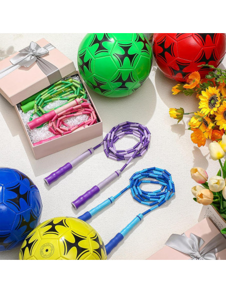 Set Deportivo PullCrease: 12 Balones Fútbol Tamaño 5 y 12 Cuerdas de Saltar