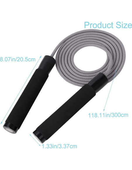 Cuerda de Salto con Peso 480g Ajustable Genérico para Fitness Cuerda de Salto con Peso 480g Ajustable Genérico para Fitness