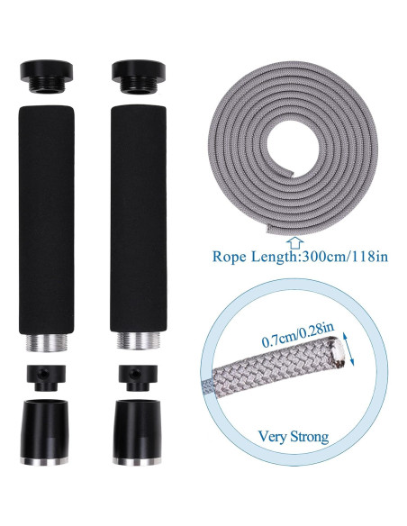 Cuerda de Salto con Peso 480g Ajustable Genérico para Fitness Cuerda de Salto con Peso 480g Ajustable Genérico para Fitness