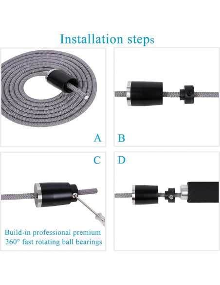 Cuerda de Salto con Peso 480g Ajustable Genérico para Fitness Cuerda de Salto con Peso 480g Ajustable Genérico para Fitness