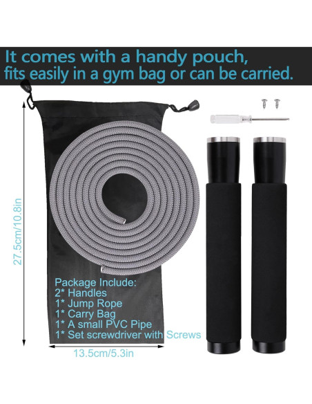 Cuerda de Salto con Peso 480g Ajustable Genérico para Fitness Cuerda de Salto con Peso 480g Ajustable Genérico para Fitness