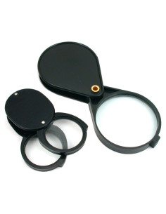 Lupas de bolsillo plegables 2 piezas 5X 10X Genérico
