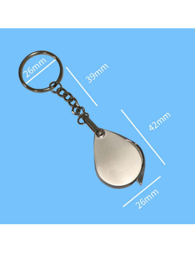 Lupa de bolsillo 20X Mozff con llavero y lente de 22mm