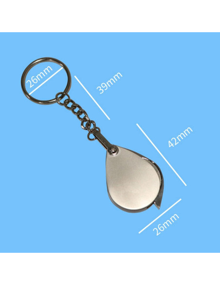 Lupa de bolsillo 20X Mozff con llavero y lente de 22mm