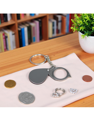 Lupa de bolsillo 20X Mozff con llavero y lente de 22mm