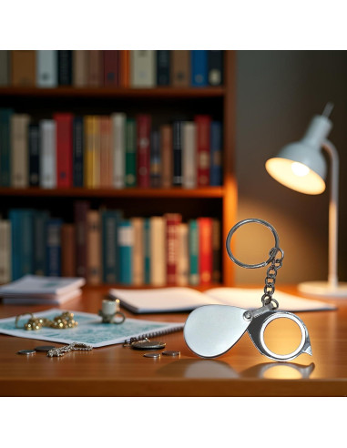 Lupa de bolsillo 20X Mozff con llavero y lente de 22mm