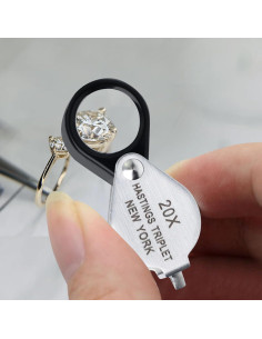 Lupa de Joyero 20X Landtek Plegable con Lente Triplete 12mm 2