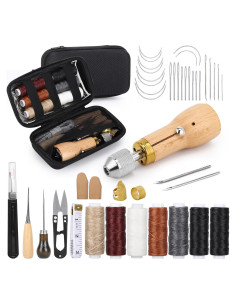 Kit de Costura de Cuero 41 Piezas Tntleays con Bolsa Impermeable