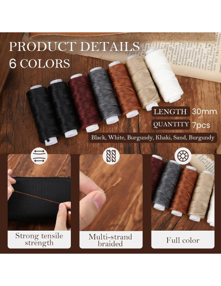 Kit de Costura de Cuero 41 Piezas Tntleays con Bolsa Impermeable