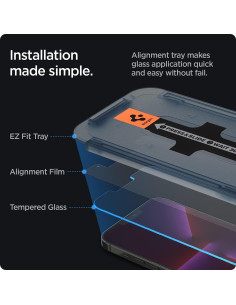 Protector de Pantalla Vidrio Templado Spigen iPhone 14 Plus/13 Pro Max [2 Unidades] 2