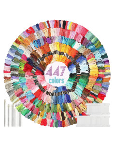 Paquete de Hilo de Bordado Timgle 447 Colores con Agujas 50 Pcs