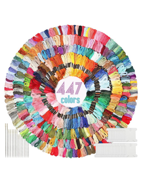 Paquete de Hilo de Bordado Timgle 447 Colores con Agujas 50 Pcs
