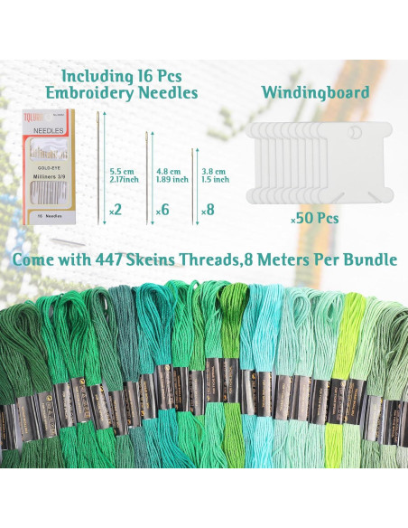 Paquete de Hilo de Bordado Timgle 447 Colores con Agujas 50 Pcs
