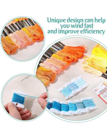 Paquete de Hilo de Bordado Timgle 447 Colores con Agujas 50 Pcs