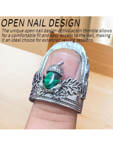 Dedal Abierto de Metal Roioiow - 2 Piezas Mediano Plateado