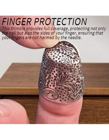 Dedal Abierto de Metal Roioiow - 2 Piezas Mediano Plateado