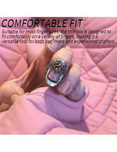 Dedal Abierto de Metal Roioiow - 2 Piezas Mediano Plateado