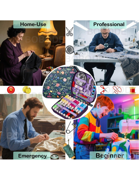 Kit de Costura Bobode Tulipanes - 87 Herramientas Portátil Kit de Costura Bobode Tulipanes - 87 Herramientas Portátil