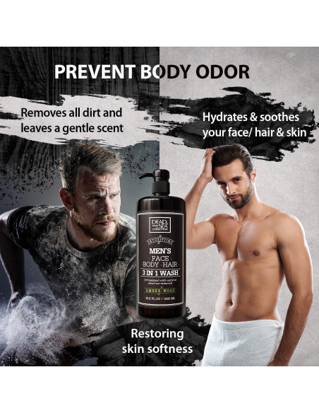 Gel de Ducha 3 en 1 Colección Mar Muerto 1000 ml Madera Ámbar