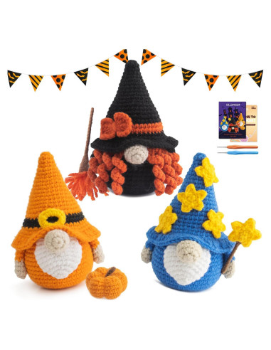 Kit de Crochet Halloween POP COCHE para Principiantes - 3 Gnomos