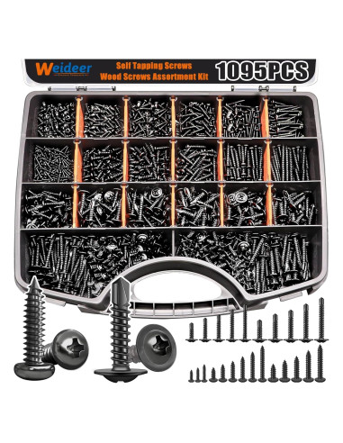Kit de Tornillos Autoperforantes Weideer 1095 Piezas Acero Inoxidable