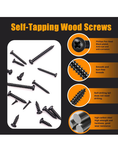 Kit de Tornillos Autoperforantes Weideer 1095 Piezas Acero Inoxidable