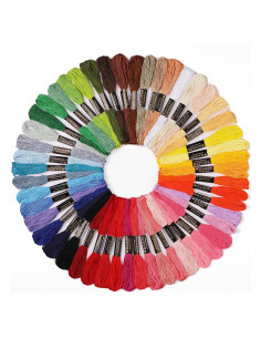 50 Madejas Hilo de Bordado ZXIIXZ Arcoíris 8m para Manualidades