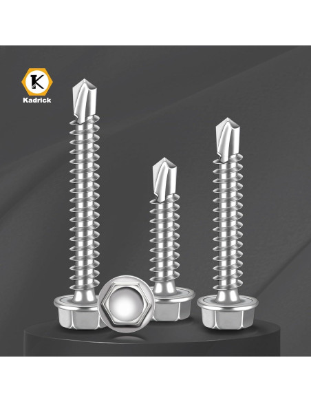 Kit de Tornillos Autoperforantes Kadrick 170 Piezas Acero Inoxidable