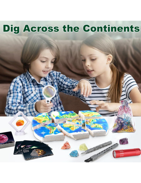 Kit de Excavación de Gemas HAYXUN - 37 Rocas y Cristales