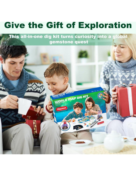 Kit de Excavación de Gemas HAYXUN - 37 Rocas y Cristales