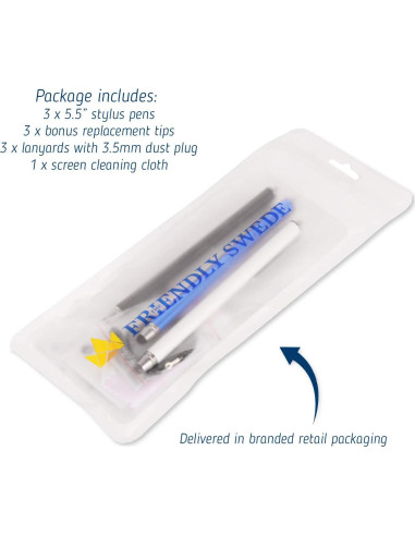 Lápiz Táctil Swede - Paquete de 3 Lápices Reemplazables 13.97 cm