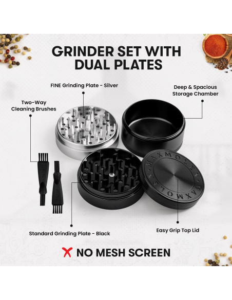 Molino de Especias Manual Gravend 3 Pulgadas Doble Propósito