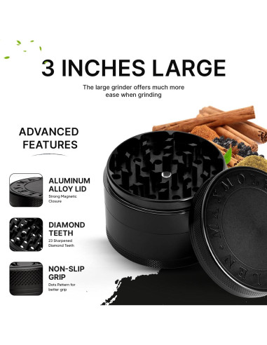 Molino de Especias Manual Gravend 3 Pulgadas Doble Propósito