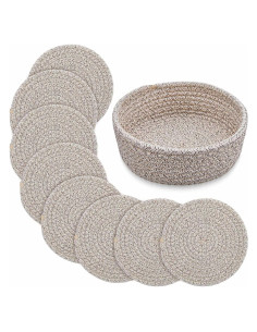 Trivetes de Algodón Mumufy 8 Pcs 18 cm con Canasta