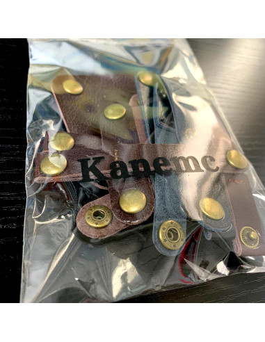 Organizador de Cuerda de Cuero Kanemc 12 Piezas - Negro y Marrón