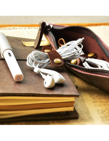 Organizador de Cuerda de Cuero Kanemc 12 Piezas - Negro y Marrón