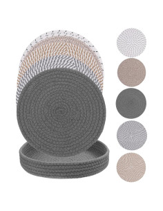 Trivets de Algodón 25 cm EupHHonycs - 5 Pcs + Canasta