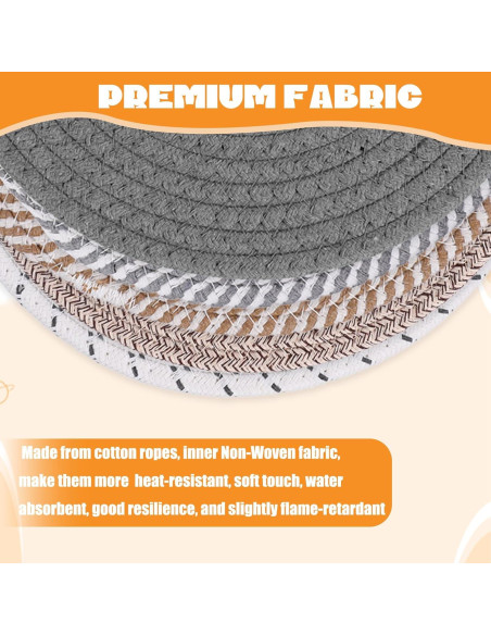 Trivets de Algodón 25 cm EupHHonycs - 5 Pcs + Canasta