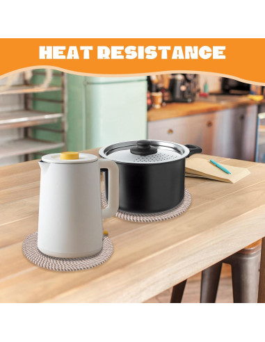 Trivets de Algodón 25 cm EupHHonycs - 5 Pcs + Canasta