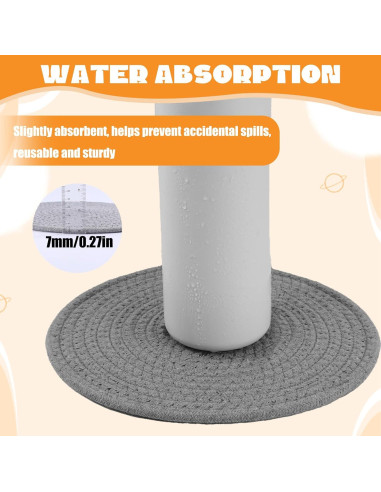 Trivets de Algodón 25 cm EupHHonycs - 5 Pcs + Canasta